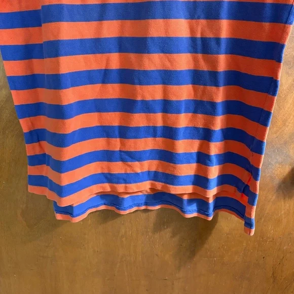 Polo by Ralph Lauren Men's Orange and Blue Striped Polo Shirt Y2K Vintage Rugby - Picture 6 of 16
